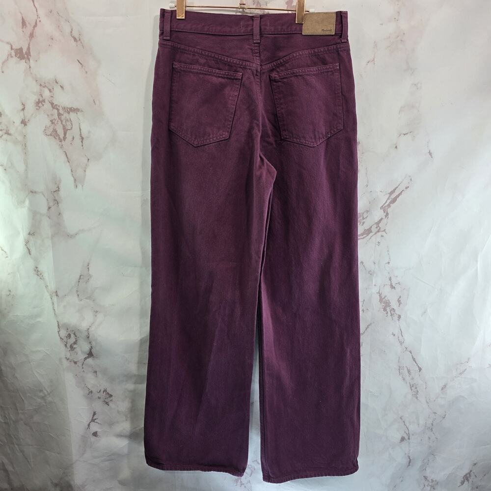 Madewell Jeans Womens 27 X 31 Low Slung Baggy Wide Leg High Rise Burgundy